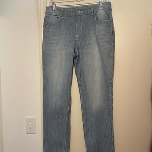 Chicos Striped Capri Jeans